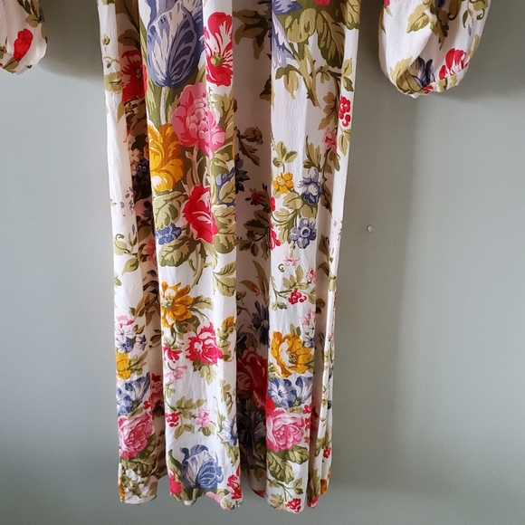 NWOT Zara M Bohemian Lagenlook Garden Girl Euro Resortwear Floral Midi Dress - Picture 11 of 15